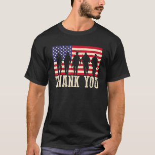 Camiseta Bandera Americana Patriótica Gracias Por Hombres M