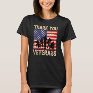 Camiseta Bandera Americana Patriótica Gracias Veteranos Par