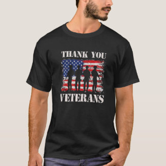Camiseta Bandera Americana Patriótica Gracias Veteranos Par