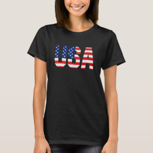 Camiseta Bandera Americana Patriótica Gráfica Mujeres Hombr