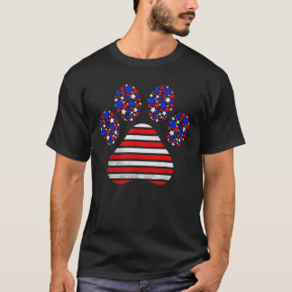 Camiseta Bandera Americana Patriótica Perro & Huella de Pat