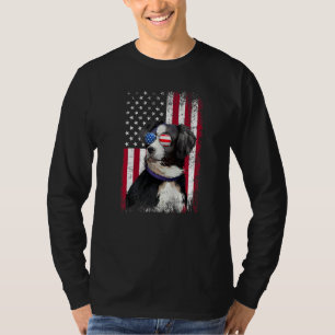 Camiseta Bandera Americana Patriótica Perro Pastor Australi