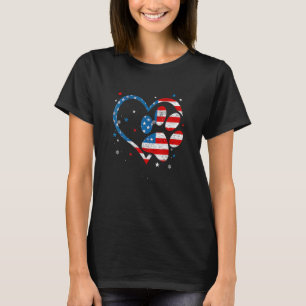 Camiseta Bandera Americana Patriótica Perro Paw Imprimir 4 