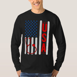 Camiseta Bandera Americana Patriótica USA Enfermera Vida RN