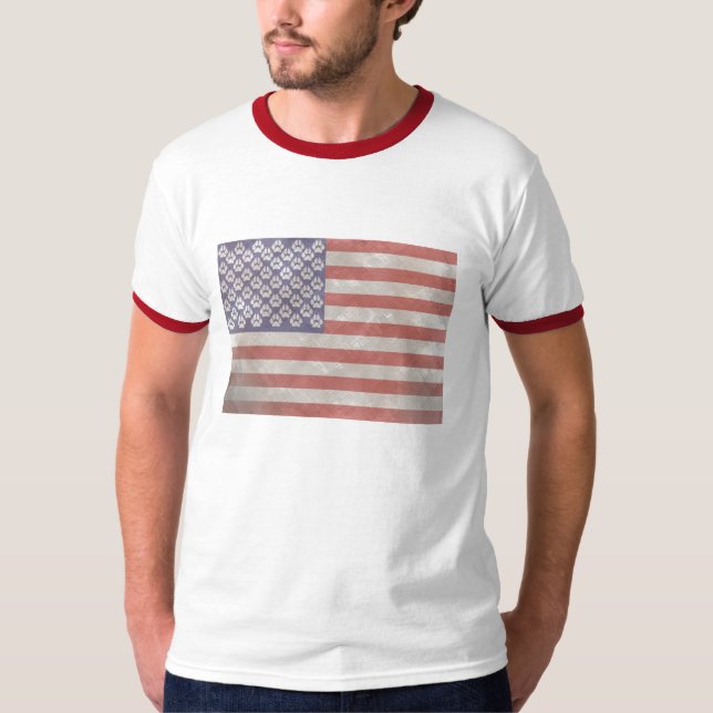 Camiseta Bandera americana peluda (Anverso)