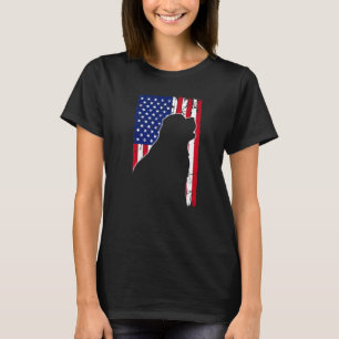 Camiseta Bandera Americana Perro de Terranova Papá Mamá Pup