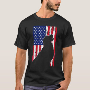 Camiseta Bandera Americana Perro Golden Retriever Papá Mamá