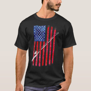 Camiseta Bandera Americana Pesca Para Caña de Pescar Genial