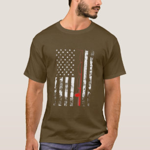 Camiseta Bandera Americana Pesca Rod EEUU Regalo Patriótico