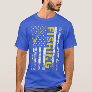 Camiseta Bandera Americana Pesca Rod Estados Unidos Patriót