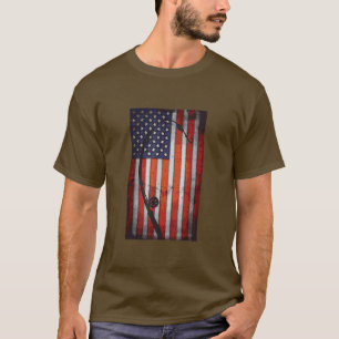 Camiseta Bandera Americana Pesca Rod Estados Unidos Patriót