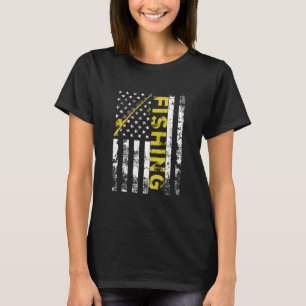 Camiseta Bandera Americana Pesca Rod Estados Unidos Patriót