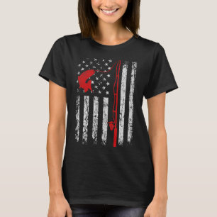 Camiseta Bandera Americana Pesca Rod Regalos Patrióticos de