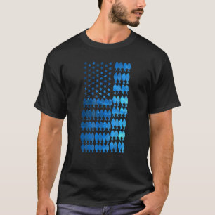 Camiseta Bandera Americana Pez de Agua Salada Para Hombres