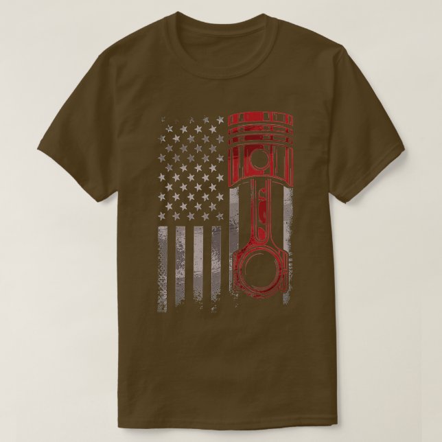 Camiseta Bandera americana Piston Muscar Auto Patriótico Vi (Diseño del anverso)