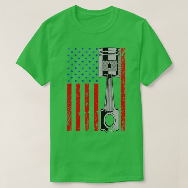 Camiseta Bandera americana Piston Muscar Auto Patriótico Vi (Diseño del anverso)