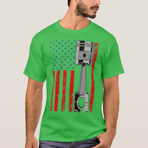 Camiseta Bandera americana Piston Muscar Auto Patriótico Vi