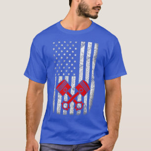 Camiseta Bandera americana Piston Muscar Auto Patriótico Vi