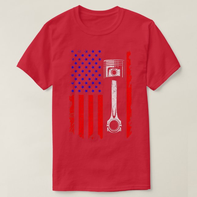 Camiseta Bandera americana Piston Muscar Auto Patriótico Vi (Diseño del anverso)