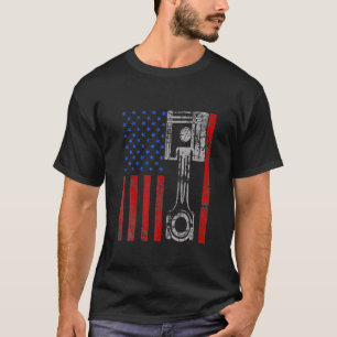 Camiseta Bandera americana Piston Muscar Auto Patriótico Vi