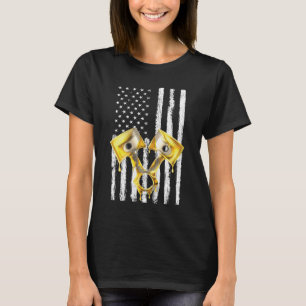 Camiseta Bandera Americana Piston Muscle Car 10