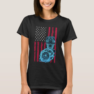 Camiseta Bandera Americana Piston Muscle Car 9