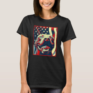 Camiseta Bandera Americana Pitbull Terrier Sonriente Pop Ar