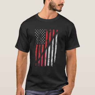 Camiseta Bandera Americana Polaca Estilo Retro Usa Banderas