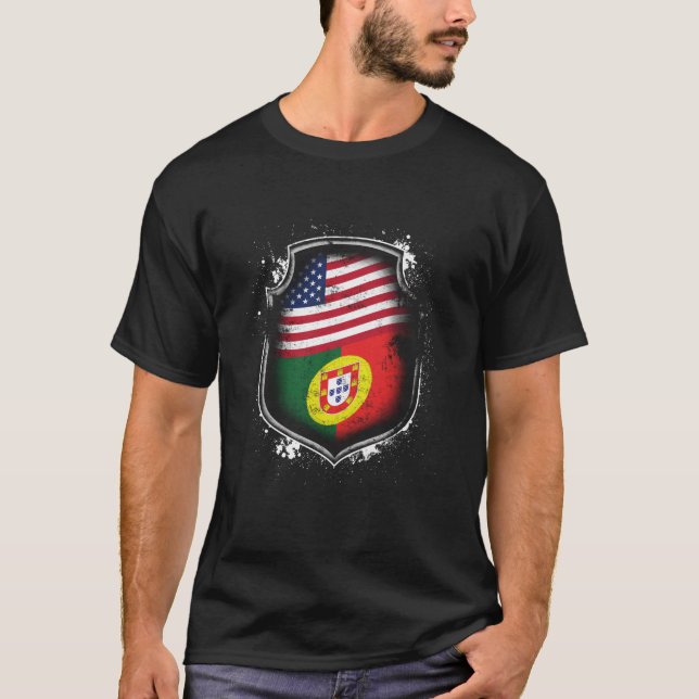 Camiseta Bandera americana portuguesa (Anverso)