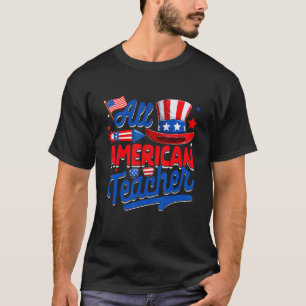 Camiseta Bandera Americana Profesor Todo Americano 4 De Jul