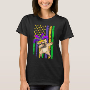Camiseta Bandera Americana Pug Perro Festival Mardi Gras Ca