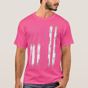 Camiseta Bandera Americana Que Uso Rosa Para El Cáncer De M