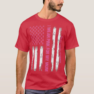 Camiseta Bandera Americana Que Uso Rosa Para El Cáncer De M