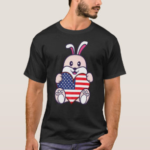 Camiseta Bandera Americana Rabbit Usa Patriotic