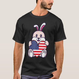 Camiseta Bandera Americana Rabbit Usa Patriotic