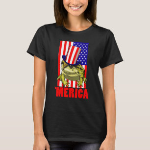 Camiseta Bandera Americana Rana Mujeres Rana Amor 4