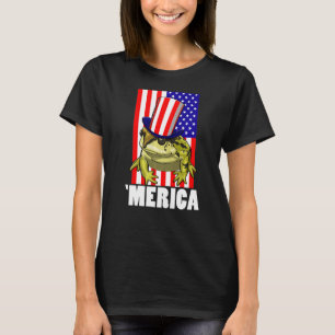 Camiseta Bandera Americana Rana Mujeres Rana Amor 5