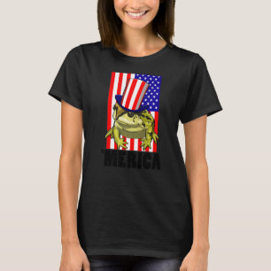 Camiseta Bandera Americana Rana Mujeres Ranas Amor