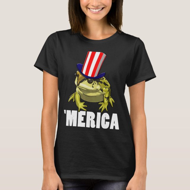 Camiseta Bandera Americana Rana Mujeres Ranas Amor 8 (Anverso)