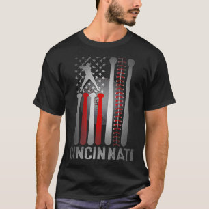 Camiseta Bandera Americana Retro Cincinnati Distorsionada B