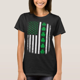 Camiseta Bandera americana retro con tréboles para st patri