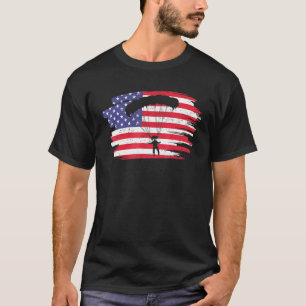 Camiseta Bandera Americana Retro Vintage Paracaidismo 4 De