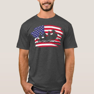 Camiseta Bandera Americana Retro Vintage Rafting 4 De Julio