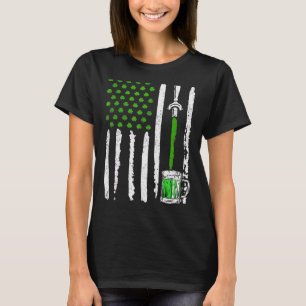 Camiseta Bandera Americana Rish Borrador de cerveza Shamroc