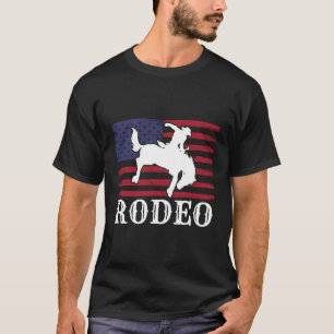 Camiseta Bandera Americana Rodeo Caballo Occidental S Vaca
