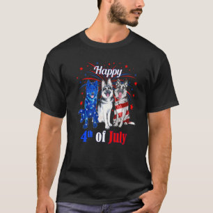 Camiseta Bandera Americana Roja Blanca Azul Pastor Alemán 4