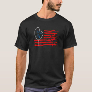 Camiseta Bandera Americana Rosary Marian se enfrenta a la o