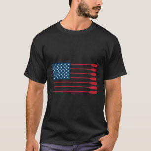 Camiseta Bandera americana Rowing Oar Paddle Rowers