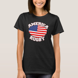 Camiseta Bandera Americana Rugby Ball Jugadores Deportivos 