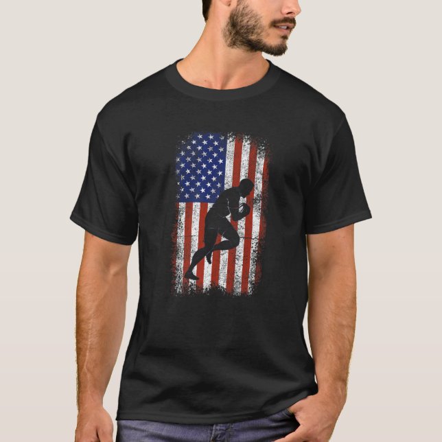 Camiseta Bandera Americana Rugby Patriótico Rugby Feliz 4 d (Anverso)